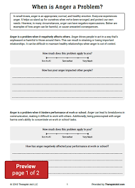 when is anger a problem worksheet therapist aid