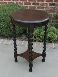 Antique English Oak Barley Twist End Table Round Side Table On Chairish Com In 2020 Side Table Antique Side Table Glass Top Side Table