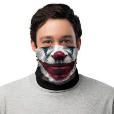 Joker Clown Face Shield, Bandana, Face Mask, Neck Warmer in Stock