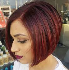 Side Parted Sleek Burgundy Bob Short Bob Hairstyles Short Bob Haircuts Bob Hairstyles