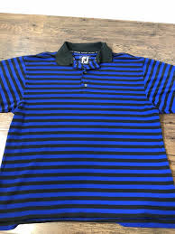Black And Blue Striped Polo Shirt Men S Foot Joy Fj Footjoy Polo Golf Blue Black Striped Shirt M Free Shipping Fashion Clothing Shoes Accessories Me Black Striped Shirt Shirts Mens Tops