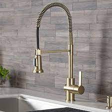 The kraus kitchen faucet can save you a significant amount of money without giving up features or high end looks. Kraus Kpf 1690bg Britt Pre Rinse Commercial Kitchen Faucet With Dual Function Sprayhead In All Brite Finish Brushed Gold Buy Online At Best Price In Uae Amazon Ae