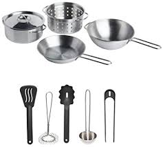 Descubre todas las ofertas de utensilios cocina. Amazon Com Ikea Acero Inoxidable 10 Piece De Los Ninos Pretend Play Utensilios De Cocina Y Utensilios De Cocina Color Plateado Negro Toys Games