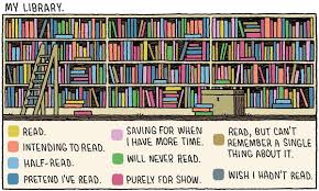 My Library A Clever Cartoon By Tom Gauld About The Truth Behind Book Collections Book Humor Books Book Worms