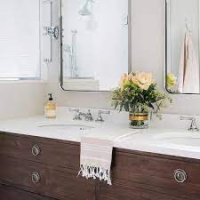 Restoration hardware modern bezier floating dual vanity sink via pinterest.com. Restoration Hardware Bathroom Vanity Design Ideas