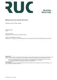 Kepala desa cisomang barat mengeluarkan surat keputusan pengangkatan pengurus rt dan rw secara lengkap sebagaimana dimaksud pasal 8 peraturan ini berdasarkan berita acara pemilihan/pemungutan suara; Pdf Making Governance Network Democratic