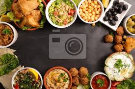 Eine spezialität aus der libanesischen küche, die du unbedingt probieren musst: Assortiertes Libanesisches Essen Fototapete Fototapeten Hummus Topview Libanesisch Myloview De