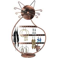 Earring display holders are directly from china factory, no minimum amount requirement. Cat Shape Copper Color Metal Wire Earring Holder Display Stand Jewelry Organizer Buy Online In Maldives At Maldives Desertcart Com Productid 2303084