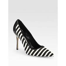 Black And White Striped Shoes Heels Niteroi Striped Pony Hair Leather Pumps Black White Manolo Blahnik Heels Manolo Blahnik Red Pumps Heels