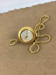 Rare Vintage Bucherer Bell Shape 17 Jewel Swiss Pendant Round Etsy Pendant Watches Leather Watch Bands Gold Plated Watch