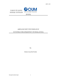 Crime is a concept that exists along with the creation of mankind. Pdf Juvenile Delinquency In Malaysia