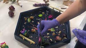 Large rectangle resin mold for wood workers or dried flowers! Encasing Live Flowers And Gold Leaf In Resin Full Tutorial Youtube
