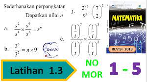 Check spelling or type a new query. Latihan 1 3 Nomor 1 2 3 4 5 Kelas 9 Smp Mts Pembagian Pada Perpangkatan Mtk Bse Revisi 2018 Hal 30 Youtube