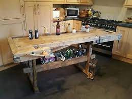 Polypropylene casters for mobility or attach the 4 leveling feet for use as a stationary table or desk. Vintage Carpenter S Workbench Kitchen Island Butchers Block Industrial Table Diy Kitchen Island Diy Kitchen Butcher Block Island Kitchen