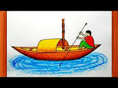 How To Draw Boat With Man || Boat Drawing Colour || Easy Boat ...