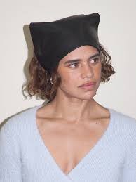 clyde Lambskin Handkerchief Scarf in Black Best Sale