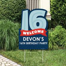 Maybe you would like to learn more about one of these? Boy 16th Birthday Party Decorations Sweet Sixteen Birthday Party Personalized Welcome Yard Sign Bigdotofhappiness Com