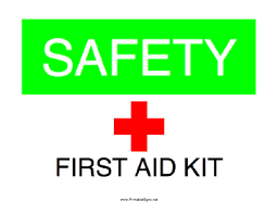 This Printable Sign Announces The Availability Of A First Aid Kit Here Free To Download And Print Safety And First Aid Printable Signs First Aid Kit