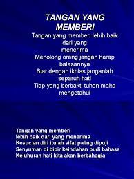 Adalah lebih baik memberi dari pada menerima. Tangan Yang Memberi 1 Ppt