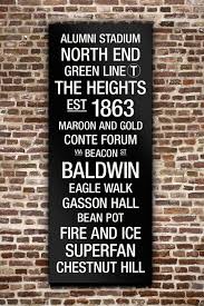 Boston College College Town Wall Art 40 X 16 Subway Wall Art State Wall Art College Town