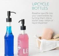 Navaris Replacement Soap Dispenser Pumps (Pack of 2) - Stainless Steel  Metal Pump for 1" to 1 1/8" (26mm to 28mm) Bottle Tops - Design 1, Black