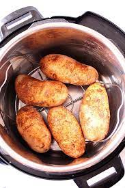 Heat up olive oil and add potatoes. Instant Pot Baked Potatoes Recipe Crunchy Creamy Sweet