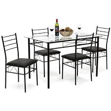 Best Choice Products Home 5piece Dining Table Set W Glass Table Top 4 Chairs Black Details Can Cheap Dining Room Chairs Dining Room Sets Holiday Dining Room