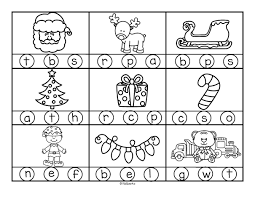 Free 2 Printables With 18 Pictures In B W With A Christmas Theme Stamp Or Color The Correct Begi Beginning Sounds Worksheets Beginning Sounds Christmas Words