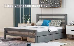 We did not find results for: Amazon Com Full Platform Bed Frame With Two Storage Drawers Baysitone Full Size Bed Frame With Headboard 10 Wood Slats Support 500 Lbs Weight Capacity No Box Spring Needed