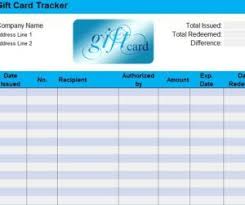 Gift Card Tracking Sheet Gift Certificates Holiday Gift Card Templates