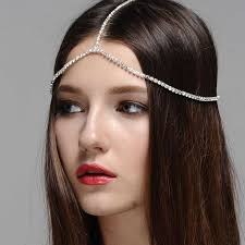 Head Jewelry Ursumy Rhinestone Head Chain