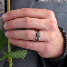 100s Jewelry Tungsten Rings For Men Two Tone Black Gold Wedding Band Center Brushed Engagement Size 6 16 Rings For Men Tungsten Mens Rings Gold Wedding Band