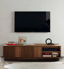 This handmade console is a fabulous example of how to use retro materials over and over again. Contemporary Tv Cabinet Jazz Mobenia Lowboard Modular Wood Veneer