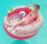 Amazon.com: Roxy White Floral Pool Chair Float – Luxury ...