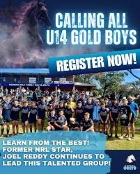 Develop your skills under the guidance of former NRL player Joel Reddy!  He's back to coach our U14 Gold team for the 2025 season. Register now at  www.aquinascolts.org.au 🐴 #GTC #Aquinascolts