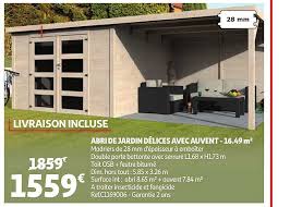 Offre Abri De Jardin Delices Avec Auvent 16 49m2 Ref C1169006 Chez Auchan