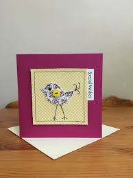 Handmade Sewn Birdie Birthday Card Made Using Moda Fabrics And A Button Fabric Cards Card Making Birthday Card Making