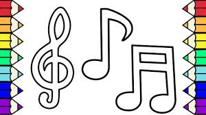 How to draw music notes. Musical Notes Coloring And Drawing For Children How To Draw Music Note For Kids Youtube