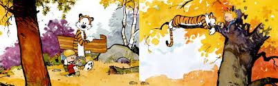 Calvin and hobbes is a daily american comic strip created by cartoonist bill watterson that was syndicated from november 18, 1985 to december 31, 1995. Dual Screen Wallpapers Calvin And Hobbes Album On Imgur