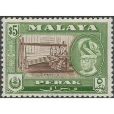 A child of sultan yusuff izzuddin. Malaysian State Perak 1957 Sg161 5 Sultan Yussuf Izzuddin Shah Weaving Brn And Bronze Grn Perf 12