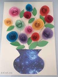 This is a fun technique and great to apply to all your craft projects including cards, scrapbook layouts or home decor projects. Diy Paper Rose Flower Vase Card For Kids Step By Step Tutorial K4 Craft