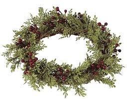 Burgundy Berry And Mini Leaf Fall Candle Ring 6 Inch