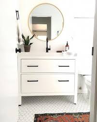How To Make A Dramatic Modern Bathroom Vanity From A Standard Ikea Sink Cabinet Bathroomhacks Ikea Sinks Modern Bathroom Vanity Ikea Sink Cabinet