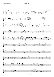 This beautiful song, recorded by john lennon in 1971, imagines a world at as a pianist, you will appreciate the simple yet magnificently written introduction in c major. Saxophone Sheet Music Imagine Alto Saxophone John Lennon