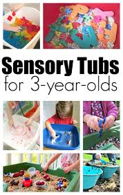 10 Sensory Tubs For 3 Year Olds No Time For Flash Cards Toddler Learning Activities Toddler Activities Preschool Activities
