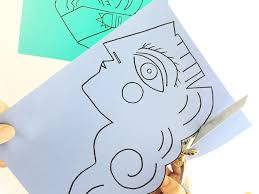 Students also drew the features in the style of picasso. Picasso Style Paper Sculpture Art Camp