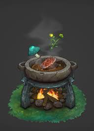 Artstation Handpainted Botw Inspired Cooking Pot Roast Jasmin Habezai Fekri Game Concept Art Art 2d Game Art