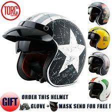 Torc Helmet Motorcycle Motorcross Helmet Motorbike Jet Vintage Helmet Open Face Retro 3 4 Half Helmet T57 Ece Vintage Helmet Helmet Retro Motorcycle Helmets
