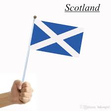 Scotland Hand Waving Flags Hand Signal Flag Country Banner With Flagpole Small 14cm 21cm For Festival Celebration Decorate