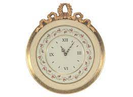 La Cornice In Legno Di Forma Rotonda E Di Colore Avorio Con Decorazione Dorata E Adatta Ad Ambienti Classici Eleganti Decorazioni Oro Motivi Floreali Orologio